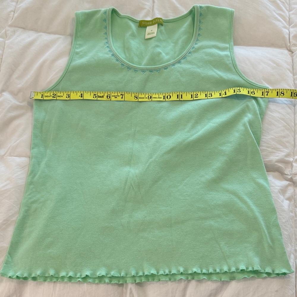 Mint Green Embroidered Tank Top Medium